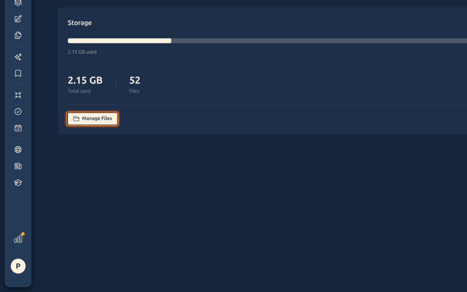 Manage Files button highlighted